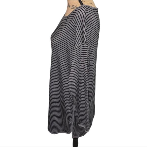 Eileen Fisher Lycocell Striped Black and Gray Women's Super Soft Top‎ Size Small - Picture 4 of 7